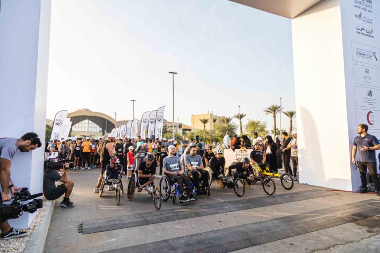 Wheelchair participants preparing to race at Zayed Charity Marathon Abu Dhabi 2022